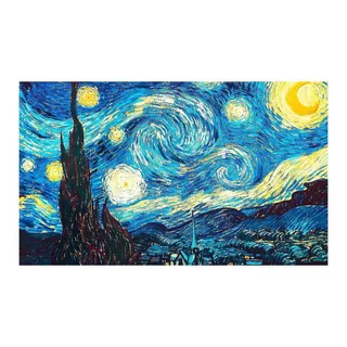 Cuadro Decorativo Canvas Noche Estrellada Van Gog 120*80cm Color Del Armazón No Aplica