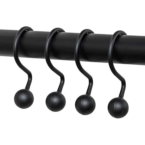 Ganchos Para Cortinas De Baño Diseños Unicos Inalterable Color Negro
