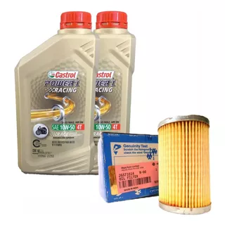 Kit Service Filtro Aceite Castrol 10w50 Bajaj Dominar 400 Ug
