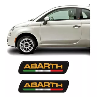 Par De Adesivos Emblema Coluna Abarth Linha Fiat Resinado