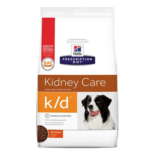 Alimento Hill's Prescription Diet Kidney Care Canine k/d para perro adulto todos los tamaños sabor pollo en bolsa de 3.8kg