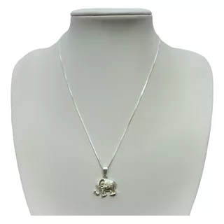 Conjunto Dije Elefante Cadena Veneciana 40 45 50 Plata 925