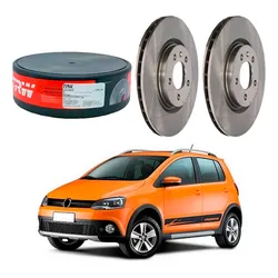  Par Disco Freio Dianteiro Trw Crossfox 1.6 2012 A 2014