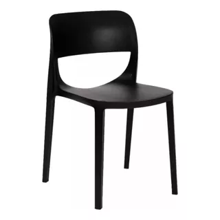 Silla De Comedor Rossi Rossi Smile, Estructura Color Negro, 4 Unidades