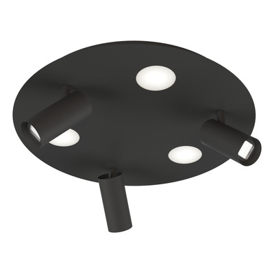 Plafon 6 Luces Led Nacho+eye Negro Base Redonda 20375 Rd