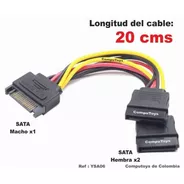 Cable Poder Sata Macho A 2 Hembras Ref: Ysa06 Computoys Sas