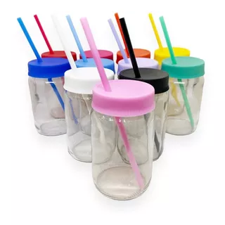 Frasco Vaso Vidrio 360 Cc Tapa Plastica Con Orificio X20