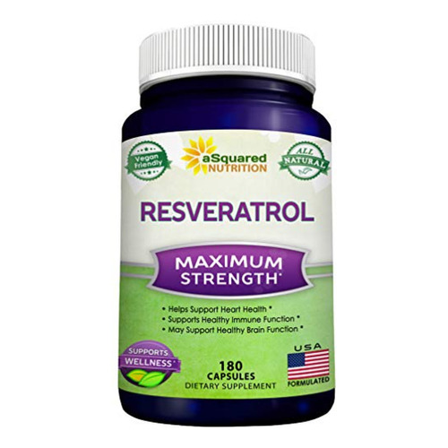 Resveratrol 1000 Mg, Maximo Poder, Antioxidant,180 Cápsulas Sabor Sin sabor