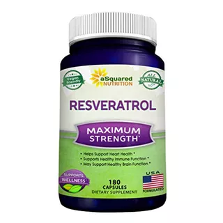 Resveratrol 1000 Mg, Maximo Poder, Antioxidant,180 Cápsulas Sabor Sin Sabor