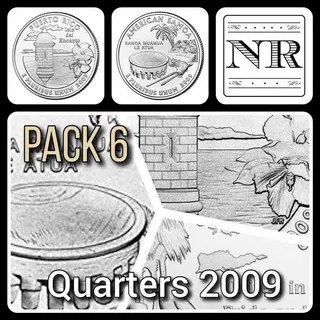 Quarter Eeuu - Año 2009 - Pack 6 Monedas - Completo