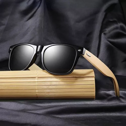Óculos De Sol Bambu Quadrado Masculino Clássico Praia | MercadoLivre