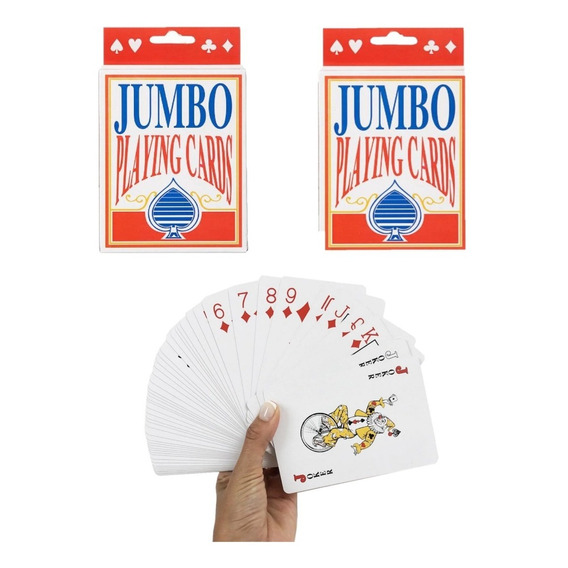 2x Cartas Inglesas Naipe Carioca Poker Magia Tamaño Jumbo