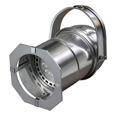 Spot Cañon Cabezal Teatro Cinema Acero Gu10 Ar111 Led Riel Plateado