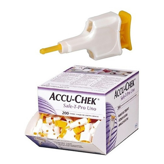 Lancetas Accu Chek Safe T Pro Uno Roche Caja Con 200 Piezas