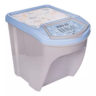 Porta Ração Pote Até 10kg Container Azul Empilhável 20lt