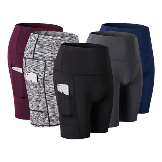 Licra Bolsillo Shorts Deporte Gym Fitness Para Mujer Yoga