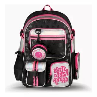 Mochila Escolar Footy Big Kids F1053 Color Negro Diseño Lisa 29l