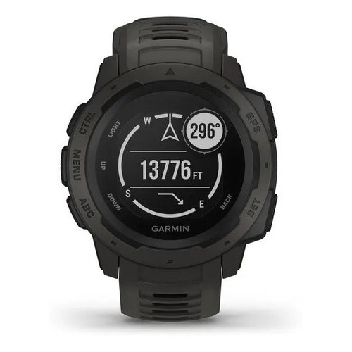 Smartwatch Garmin Instinct Estándar 0.9" caja 45mm de  polímero reforzado con fibra  graphite, malla  graphite de  silicona