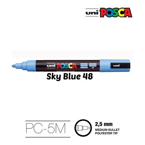 Bolígrafo Posca Uniball PC-5m azul cielo