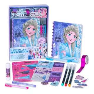 Set De Diario Frozen Libreta Journal Disney Princesas Niñas Color Multicolor
