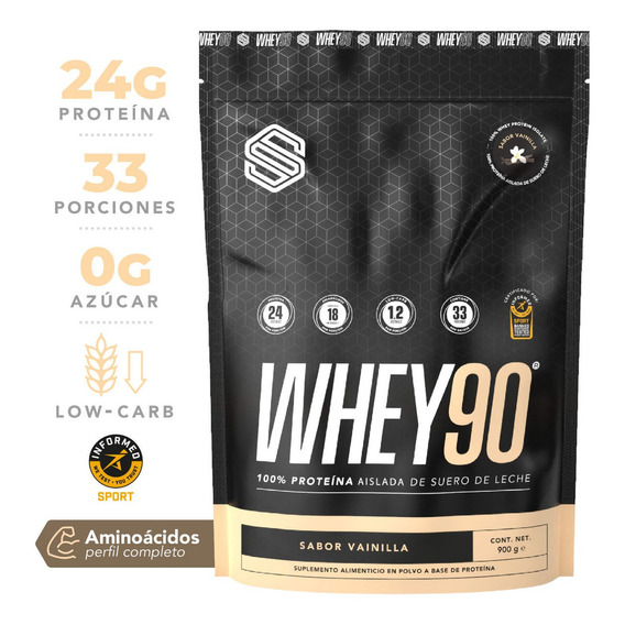 Proteína Aislada Whey 90 Soccer Supplement 31 Porciones 900g Sabor Vainilla