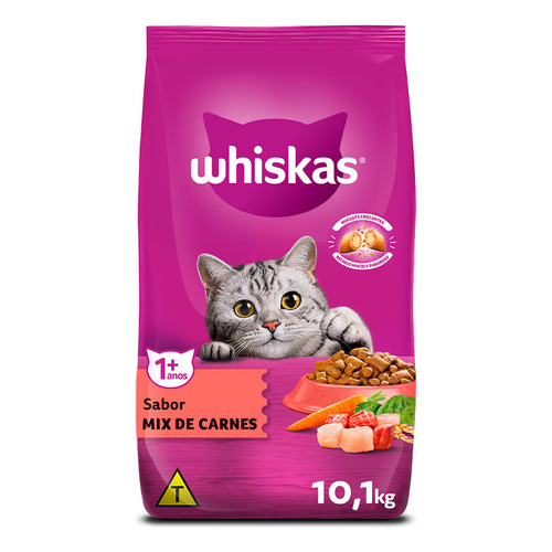 Alimento Whiskas 1+ Whiskas Gatos s para gato adulto todos los tamaños sabor mix de carnes en bolsa de 10kg