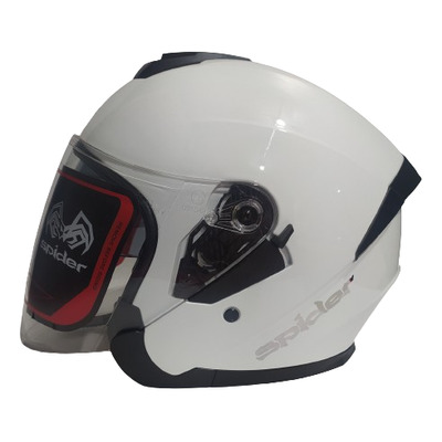 Casco Spider Con Lentes / Blanco Brillante