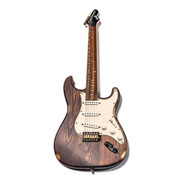 Guitarra Eléctrica Slick Sl57 Stratocaster De Fresno Brown Woodgrain Con Diapasón De Arce