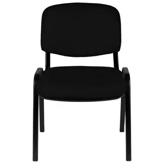  Silla Interlocutora Visitante Ergonómica Marca Silleti Modelo Viena Plus Tapizada En Tela Color Negro Calibre Tubo 1.5