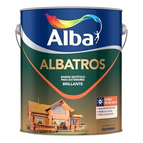 Alba Albatros Barniz Marino Exterior Doble Filtro Solar Exterior 1 Litro Acabado Brillante Color Transparente