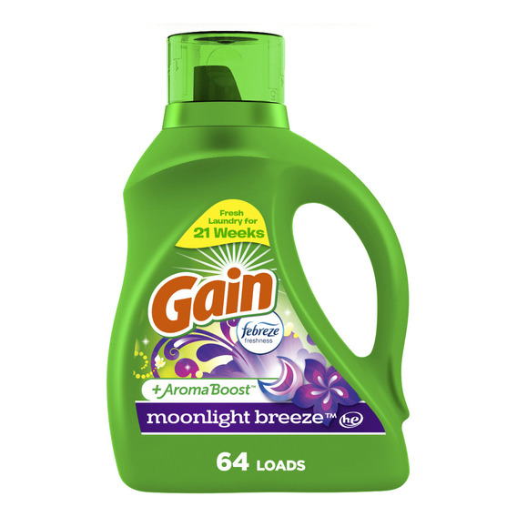 Detergente Liquido Gain Moonlight 64 Lavados 2,72 Litros