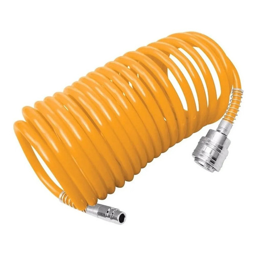 Manguera Espiral Para Compresor De Aire 15mts 12bar Ingco Color Amarillo