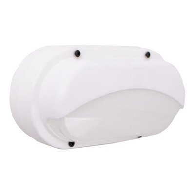Aplique Tortuga Oval Blanco Visera Exterior Apto Led Deco