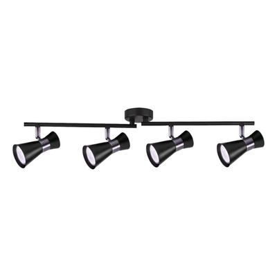 Aplique Livia U1544 4xgu10 Negro/platil Movil 70cm Aluminio