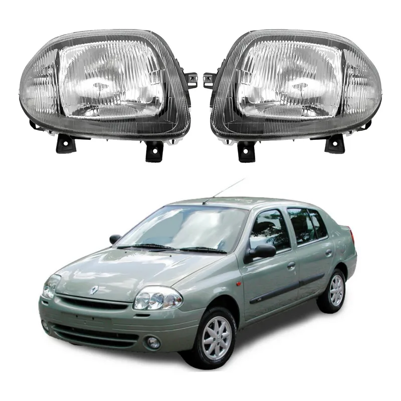 Par Farol Dianteiro Renault Clio Sedan 1.6 1999 A 2002