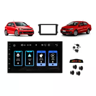 Multimídia Mp5 Gol G7 G8 16 17 18 Carplay Mold Câm Sensor Ré