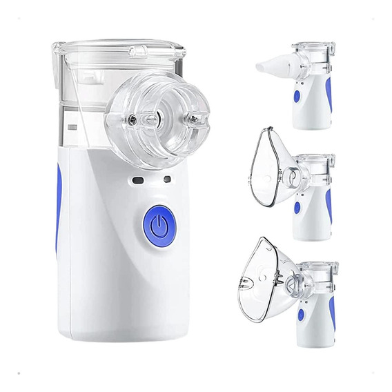 Inhalador ultrasónico portátil, nebulizador USB, bivolt, batería de color blanco