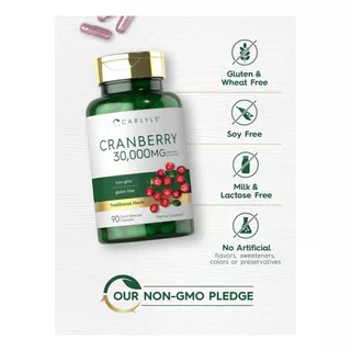 Cranberry. Arándanos Rojos. 90 Cápsulas De 30000mg. Importad