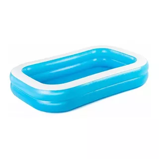 Piscina Para Crianças Inflável Retangular Bestway 54006 De 2.62m X 1.75m X 51cm 778l Azul E Branca Caixa