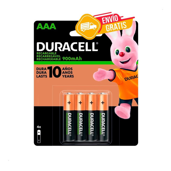 Pilas Recargables Duracell Aaa 900mah X 4 Und