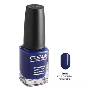 Esmaltes De Uñas Tradicional Sin Tacc Cuvage Pro Keratine C Color #046 Azul Oscuro Cremoso