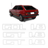 Adesivo Lateral/traseiro Gol Gt 1.8 Volkswagen 84/86 Branco