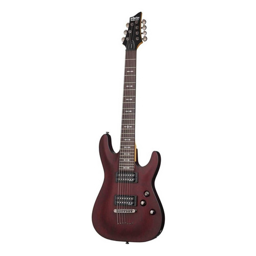 Guitarra eléctrica Schecter Omen-7 de tilo walnut satin satin con diapasón de palo de rosa