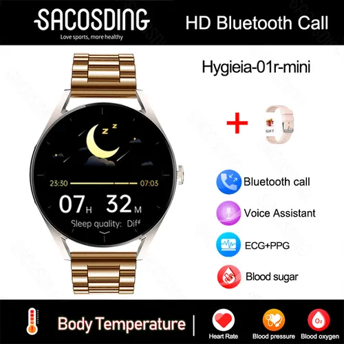 Smartwatch Ecg Glycemia 1.32 para hombre y mujer pulsera color