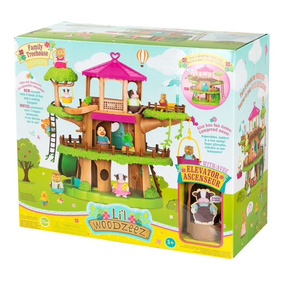 Lil Woodzeez Casa Del Árbol Con Accesorios Y Elevador