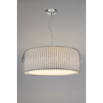 Lampara Colgante 2 Luces Moderno Cromo Apto Led Natural