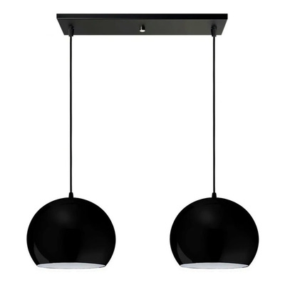Lampara Colgante 2 Luces Bocha 22cm Negra Led Luz Desing