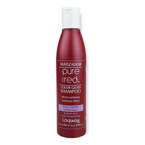 Shampoo Puré Red Matizador Cabello Teñido Rojo 250ml Loquay
