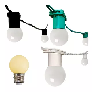 Varal De Luzes Cordão De Iluminação 10m Com Lampada Led 1w Cor Da Luz Branco 220v