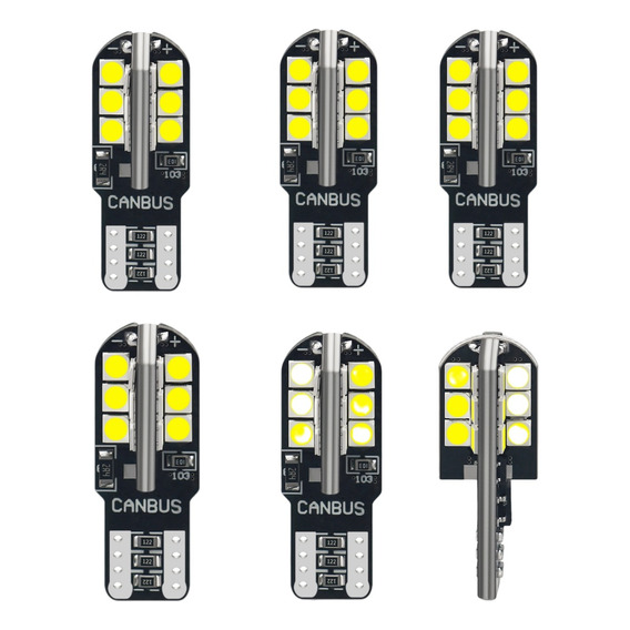 Kit De 6 Luces Led T10 De Cola De Pescado 5w